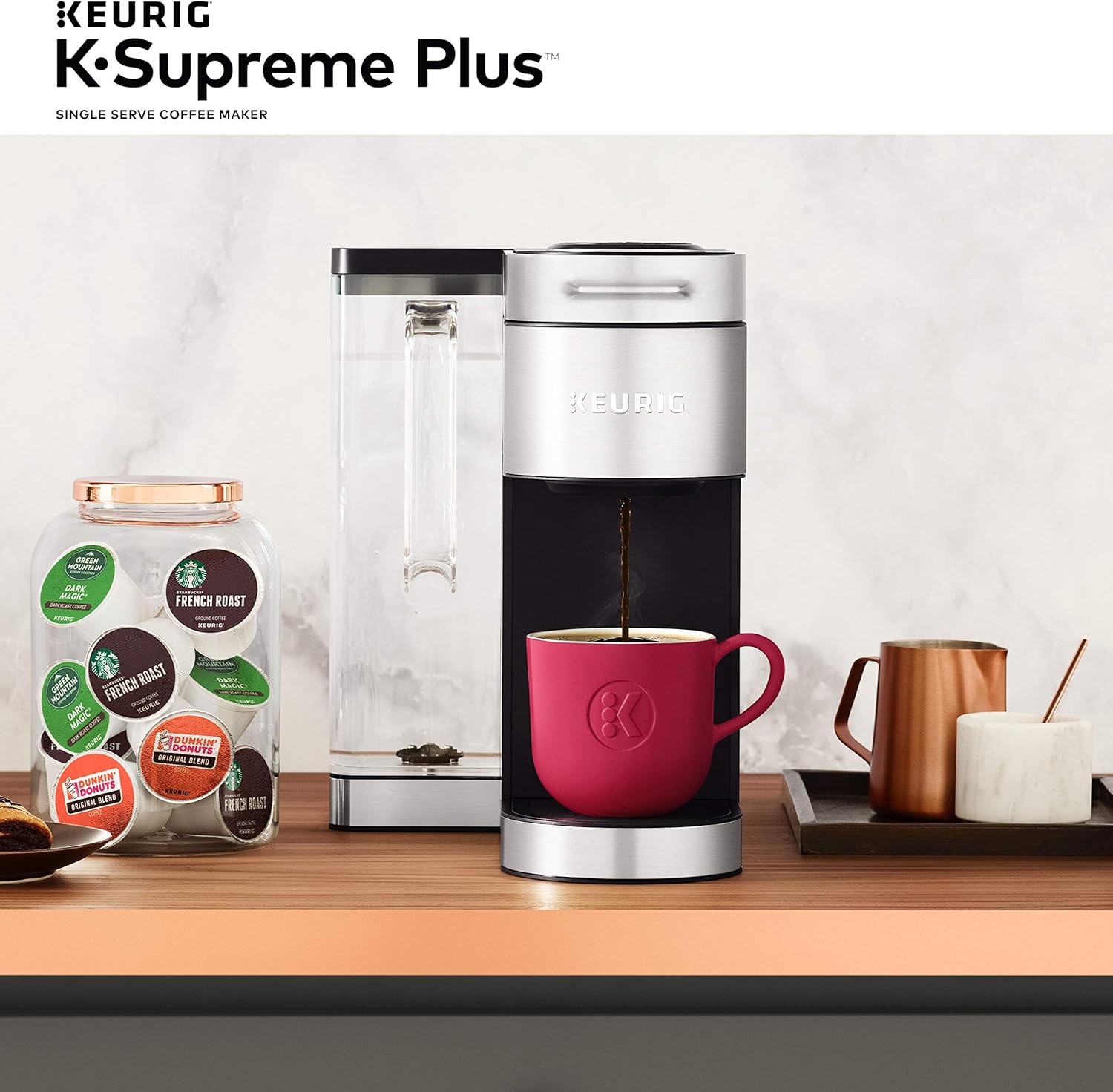 Keurig K-Supreme Plus Single Serve Coffee Maker with Caribou Coffee Favorites Variety Pack, 40 K-Cup Pods
