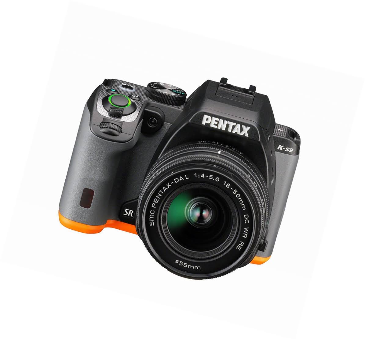 Pentax K-s2 Dslr Camera with 18-50mm u0026 50-200mm Lenses (Black/Orange)