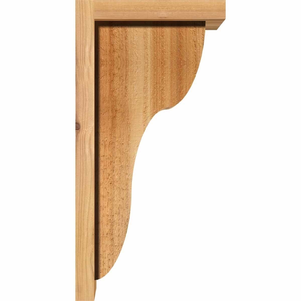 Ekena Millwork COR08X10X26CAR01RWR 8x22W x 10x22D x 26x22H Carmel Rough Sawn Corbel w/Backplate, Western Red Cedar