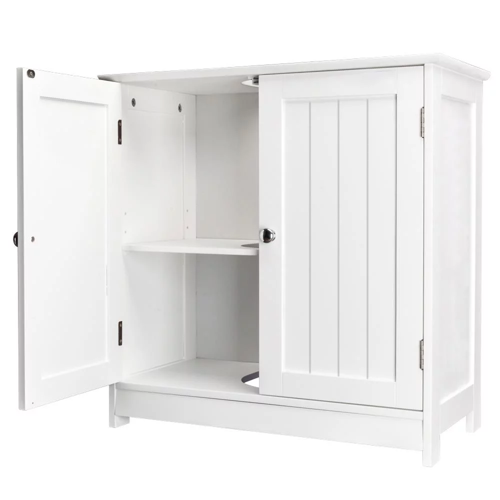 Pedestal Under Sink Storage Bathroom Vanity Cabinet Freestanding Space Saver Organizer with Shelves, White