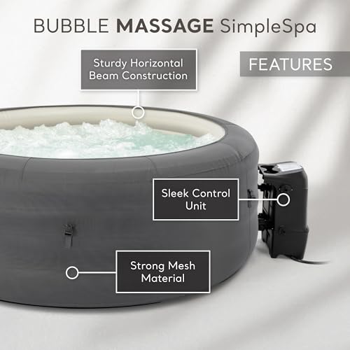 INTEX SimpleSpa Inflatable Hot Tub, 6 Person Jet Massage Spa with Built-in Pump and Cover - Portable Outdoor Tub with Bubble Jets for Home, Backyard, and Patio