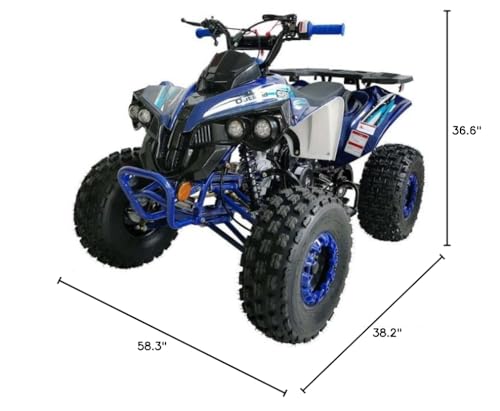 HHH Youth and Adult 125cc ATV Vitacci Outlander Fully Automatic with Reverse Double Headlights Led Gas 4 Wheeler ATVs Quads Big 19/18 inch Tires (Green) - Extra Large