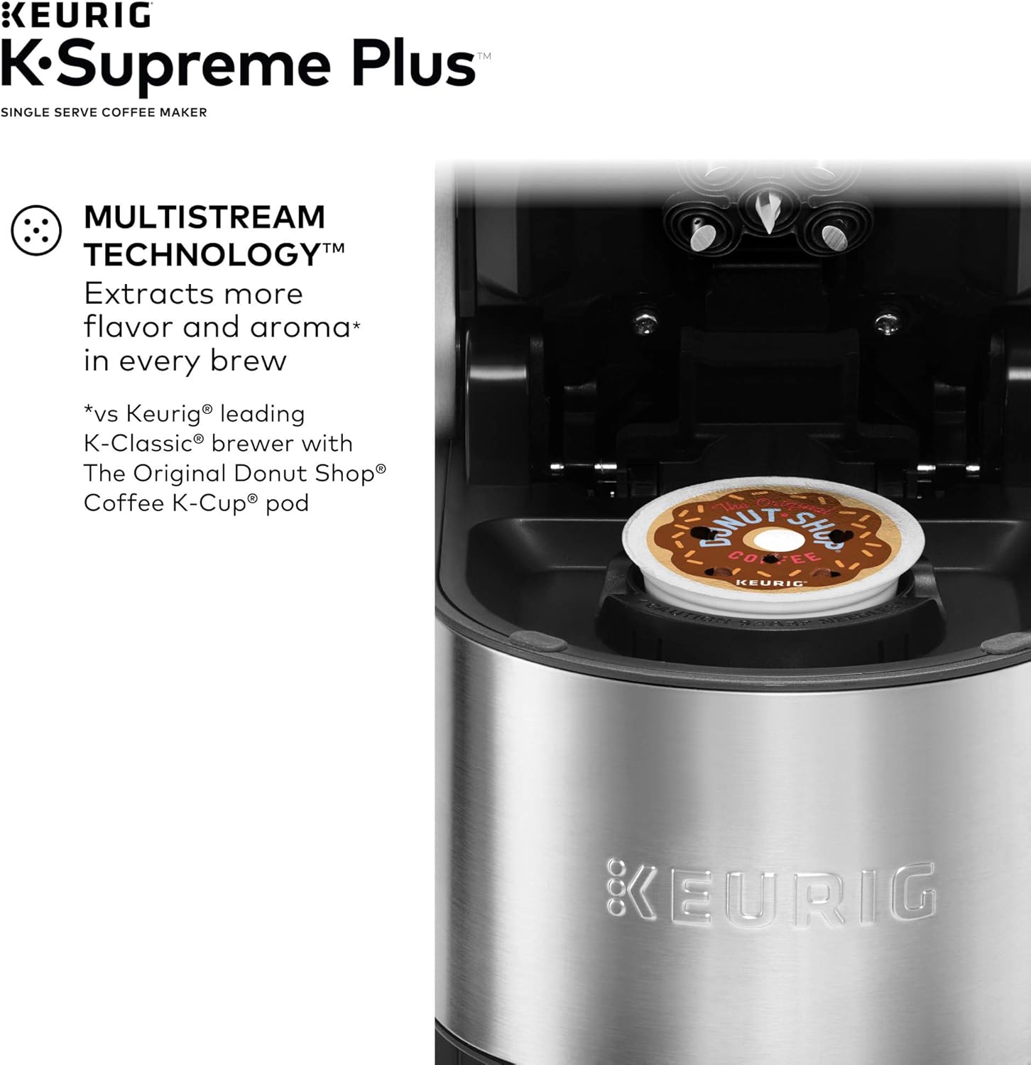 Keurig K-Supreme Plus Single Serve Coffee Maker with Lavazza Perfetto, Dark Roast Coffee Pods, 32 K-Cup K-Cup Pods