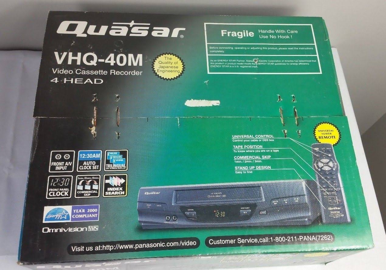 New Sealed Quasar (panasonic) VHQ-40M VHS VCR 4 Head Player Recorder