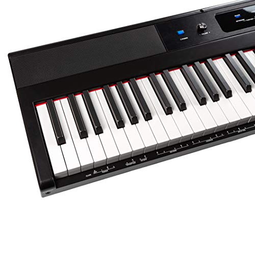 RockJam 88 Key Digital Piano Keyboard Piano with Full Size Semi-Weighted Keys, Power Supply, Sheet Music Stand, Piano Note Stickers & Simply Piano Lessons