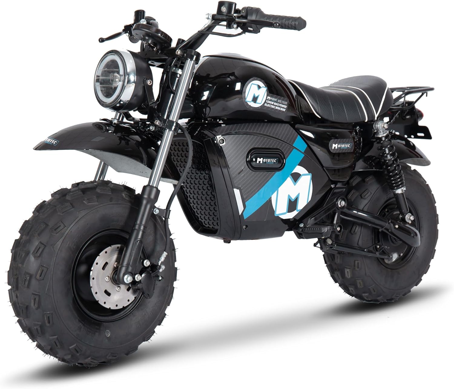 MotoTec 60v 1500w Electric Powered Mini Bike Lithium Black