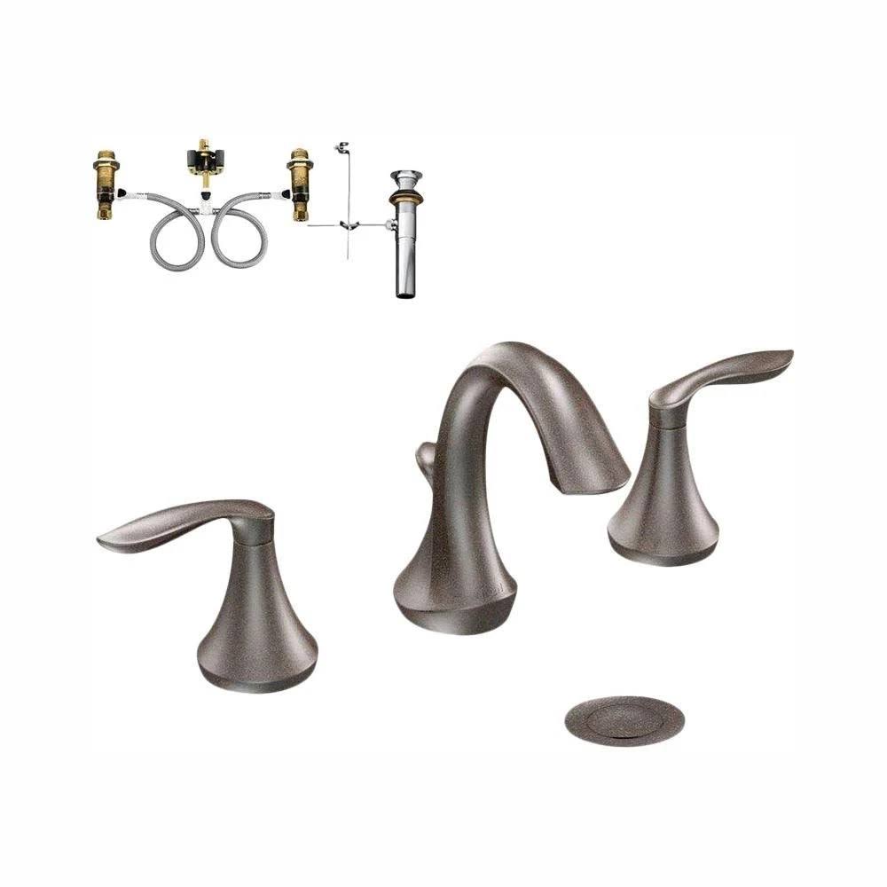 Moen T6420ORB-9000 Eva Widespread Bathroom Faucet with Drain Assembly Finish: Oil Rubbed Bronze