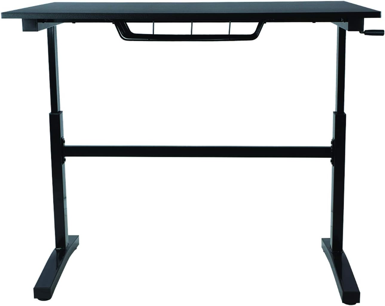 Atlantic Crank Adjustable Height Desk - Sit or Stand at This Large Workspace, Heavy Gauge Steel Frame in Black