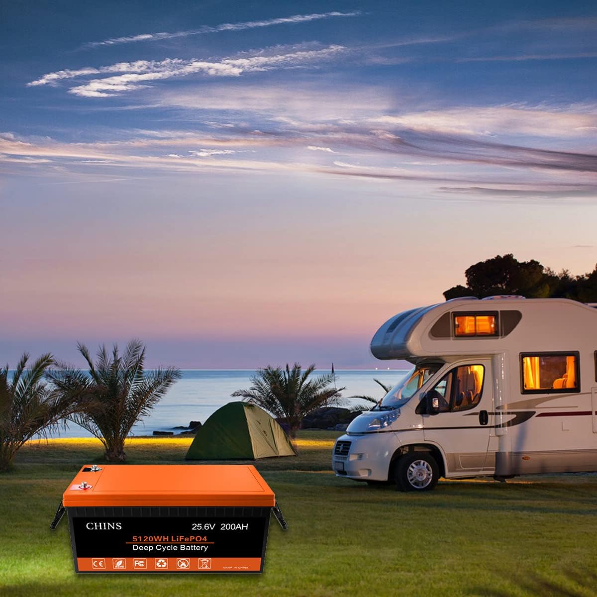 LiFePO4 Battery 12V 400Ah Lithium Battery - Built-in 250A BMS, 2000+ Cycles, Each battery Can Support 5120W Power Output, Perfect for RV, Solar, Home Storage and Off-Grid