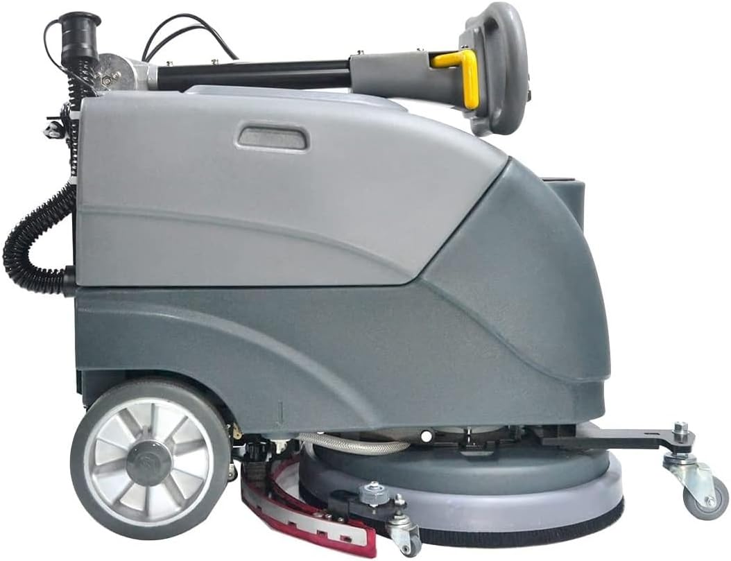 (EM-25) 15'' Brush Foldable Walk Behind Hand Push Floor Scrubber Machine,