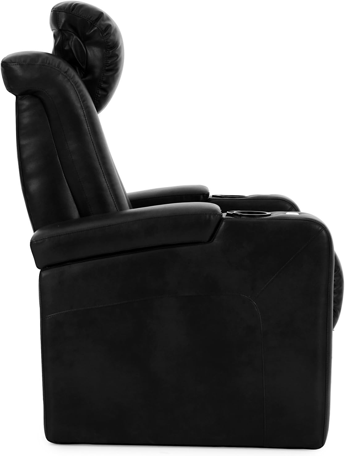 Octane Seating Mega XL950 Home Theater Seats - Black Bonded Leather - Power Recline - Row of 4