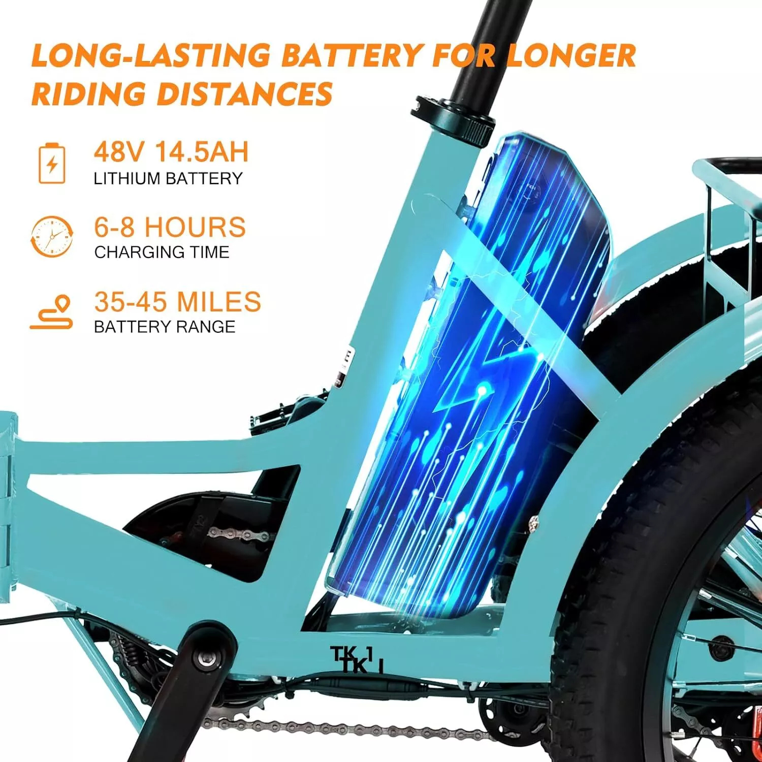 MOONCOOL 20 x4in Fat Tire Electric Tricycle Trike 500W E-bike&Battery for Adults