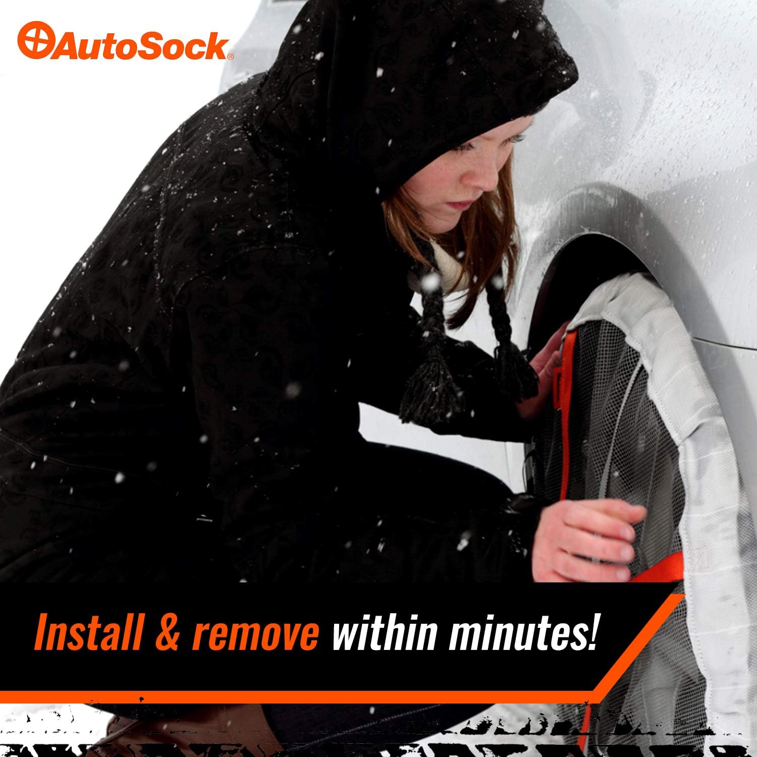 AUTOSOCK 697 Snow Socks for Car, SUV, & Pickup - Better Alternative to Tire Chains (Pack of 2)