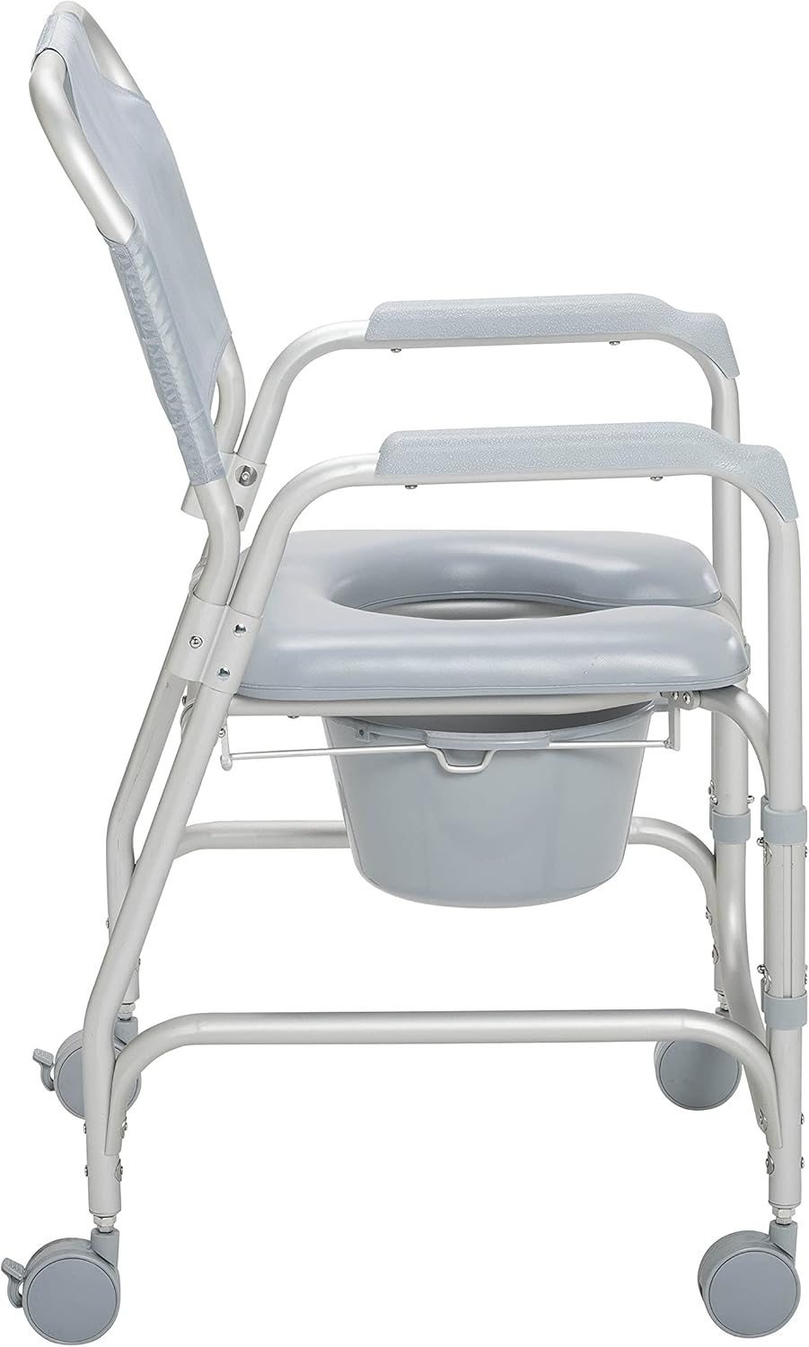 Drive Medical 11114KD-1 Shower Chair / Commode Chair with Casters,Grey