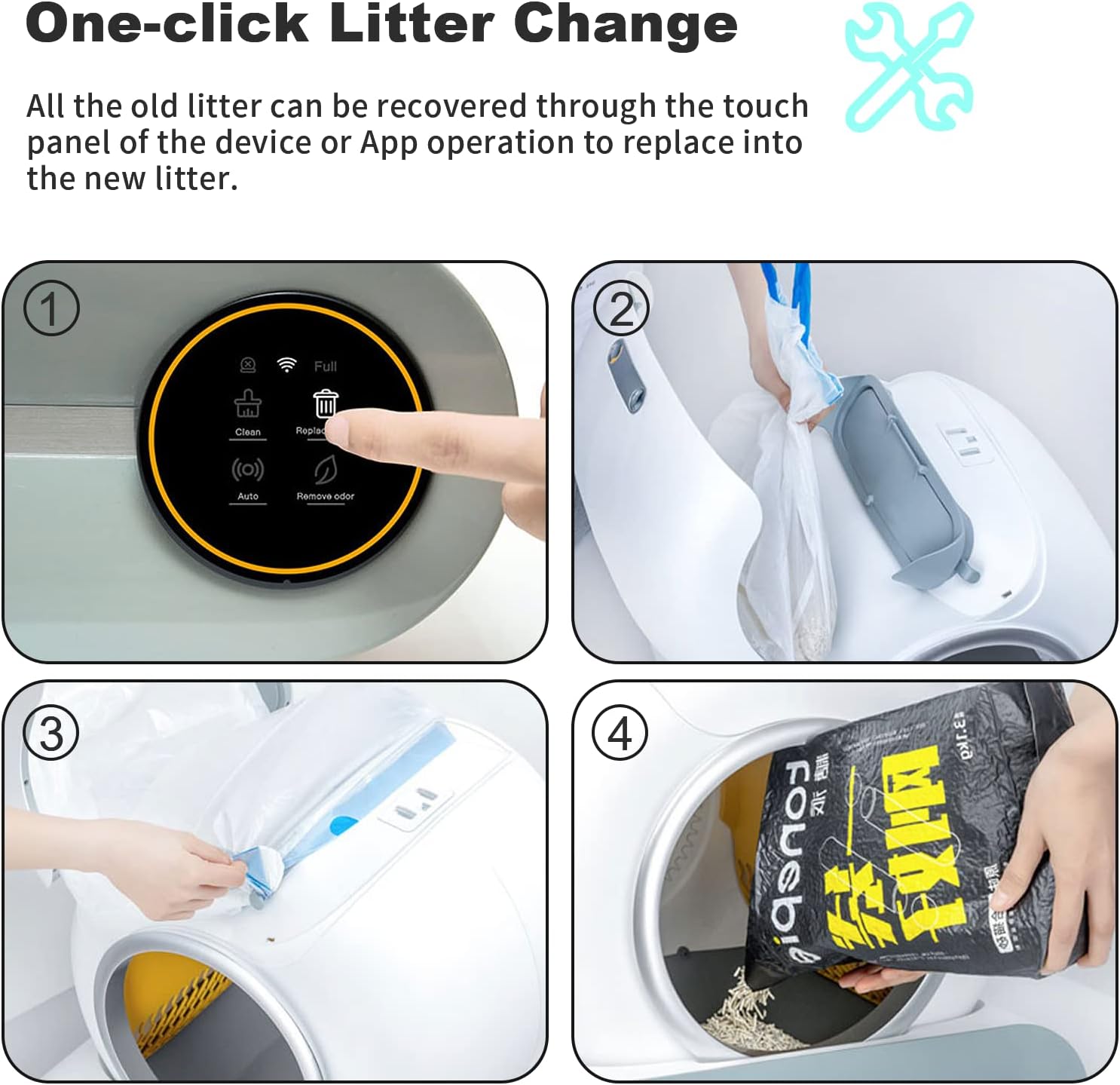 【New】 Automatic Cat Litter Box, Extra Large 65+9L Self-Clean/Free-Scoop Litter Box Robot Toilet, Safety Protection/APP Control/Odor Isolation, with Mat/Bag/Brush for Multiple Cats from 2 to 17LB