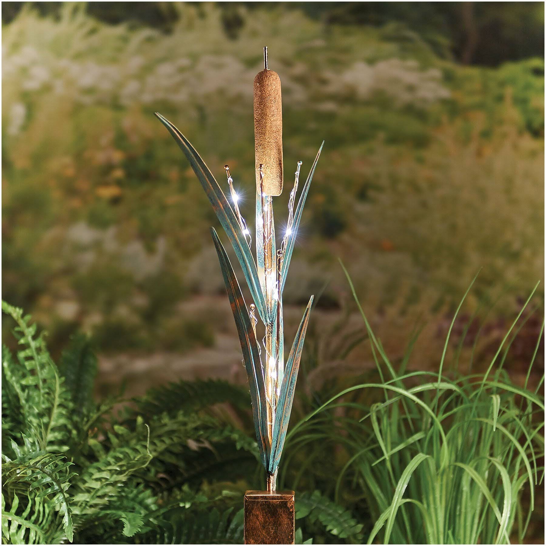 grasslands Road LED-Lighted Cattail Garden Stake - Outdoor Garden Lighting, 43x22 Tall