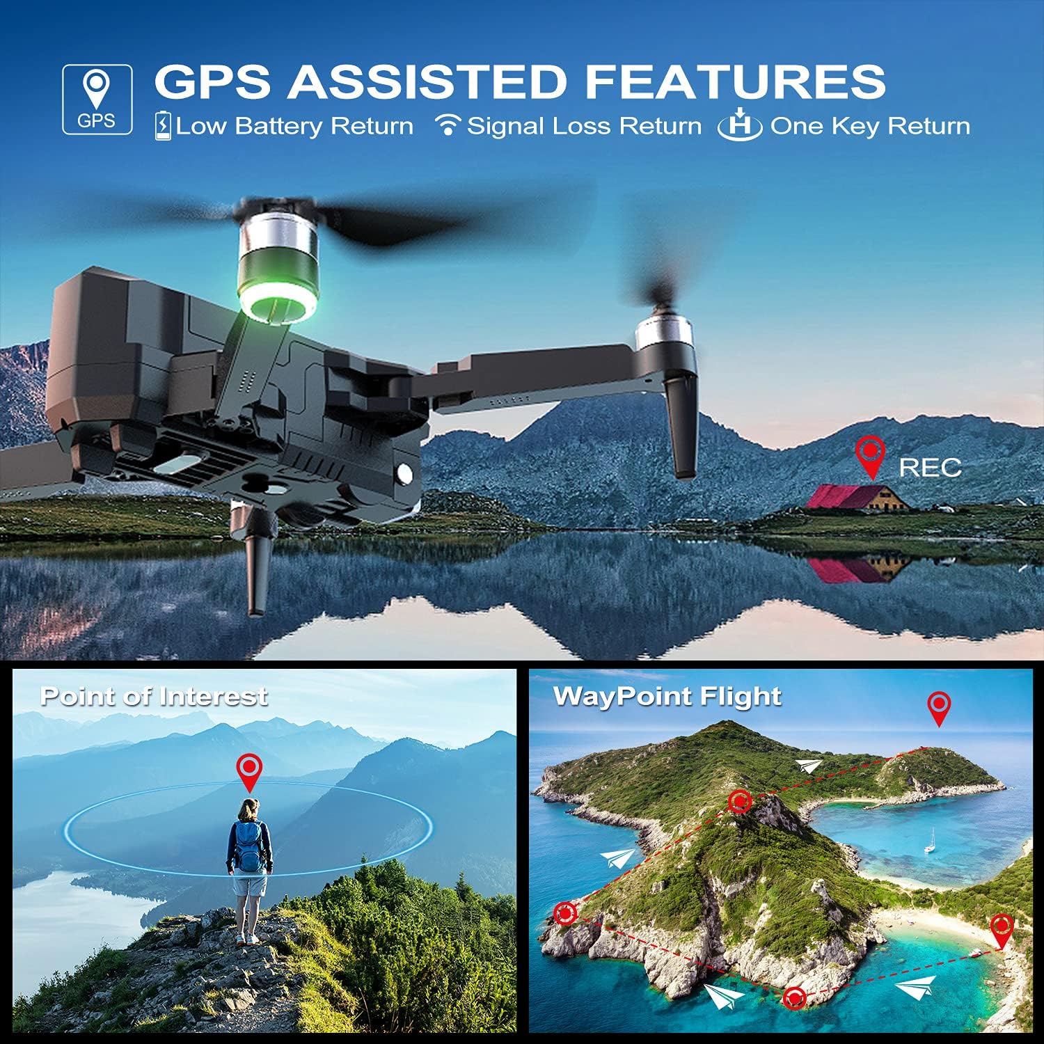 Drones with Camera for Adults 4K UHD, 60 Minutes Flight Time Quadcopter with Brushless Motor, GPS Return Home, Follow Me Drones for Pro Includes 1 Extra Battery
