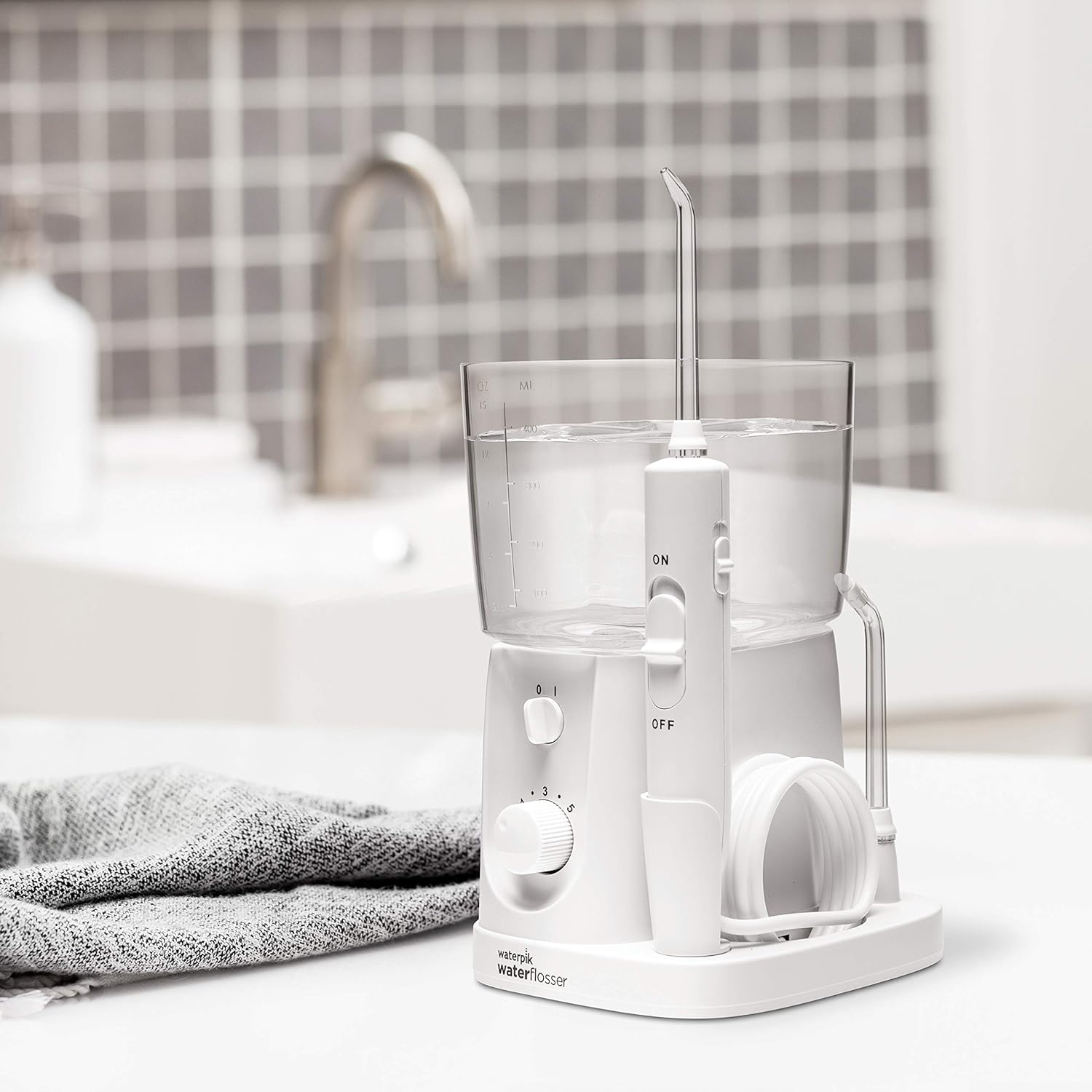 Waterpik Water Flosser For Teeth, Portable Electric Compact For Travel and Home - Nano Plus, WP-320, White