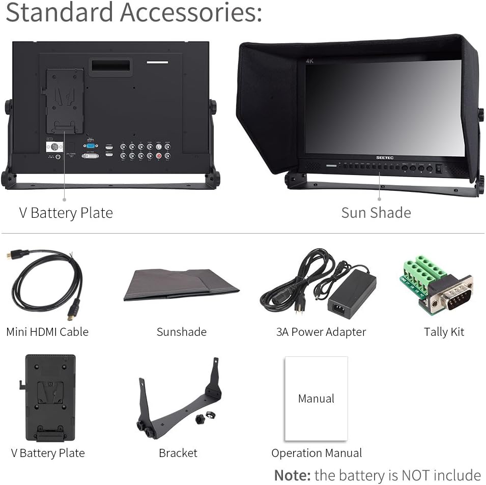SEETEC P173-9HSD 17.3 Inch 1920x1080 Desktop Monitor for Broadcast LCD Monitoring with 3G-SDI HDMI AV YPbPr
