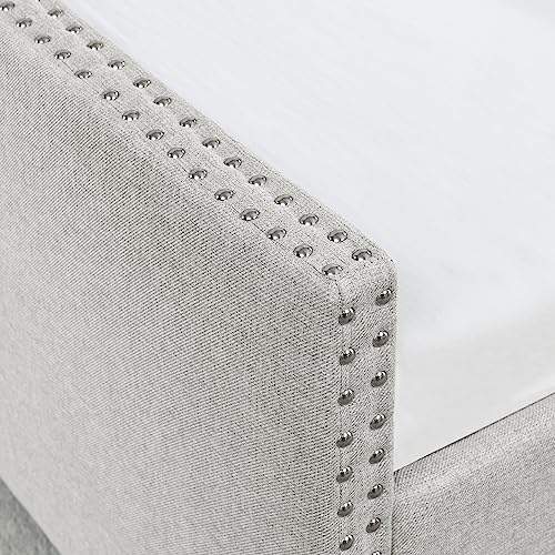 Upholstered Daybed with Drawers, Modern Fabric Queen Size Button Tufted Daybed Frame Sofa Bed, No Box Spring Needed, Space Saving, Beige