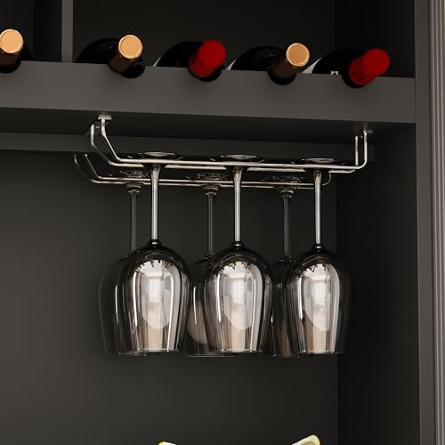 Homsee Modern Kitchen Pantry with Glass Doors, Drawers & Adjustable Shelves, Freestanding Wood Cupboard Storage Cabinet with Cup Holder for Living Room, White (47.2”W x 16.3”D x 78.9”H)