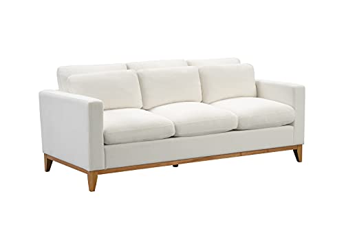 Abbyson Living Violetta Fabric Sofa - Mid-Century Modern, Upholstered, White