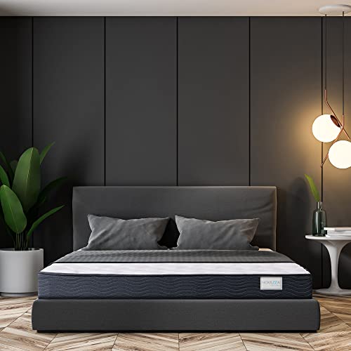 12 Inch Hybrid Support Mattress/Bed-in-a-Box/CertiPUR-US Certified Foam, King (NOVHM-S), Medium, White