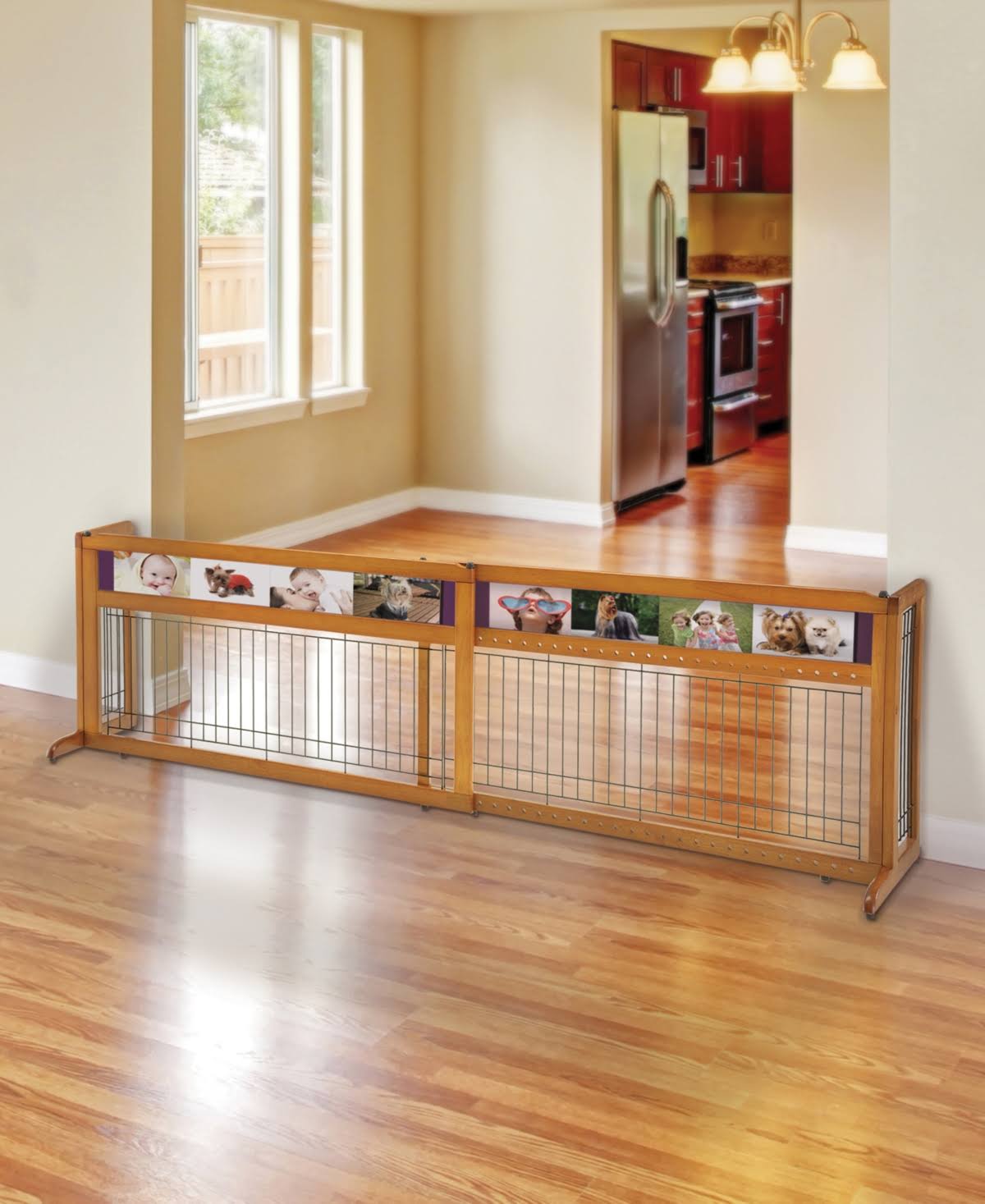 Richell Picture It Here Freestanding Pet Gate - Autumn Matte