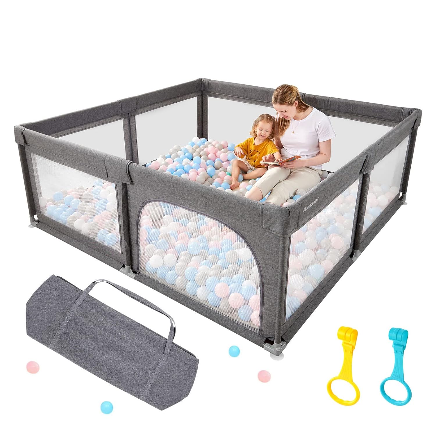 Baby Playpen Play Pens for Babies and Toddlers Extra Large Baby Play Yards Foldable Gate Playpen for Infants Baby Fence Play Area Safety Kids Activity Center(Navy Blue)