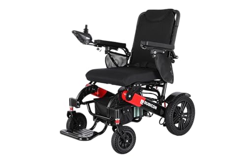 DX08 Rubicon - Puncture-Free Wheels Electric Wheelchair with Longest Range 25 Miles, Powerful 600W Motors, Airline Approved Electric Wheelchair with Dual 12AH Lithium Batteries