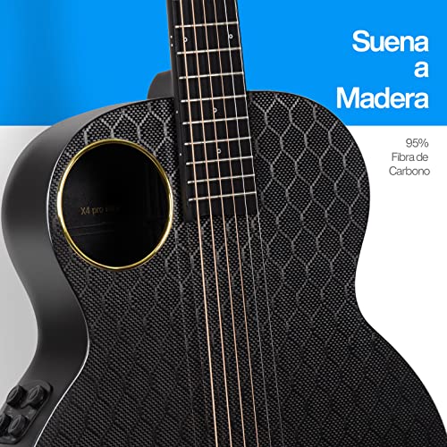 Enya X4 PRO Carbon Fiber Acoustic Electric Guitar, 41-Inch Full Size Cutaway Design, AcousticPlus Pickup System with Built-in Effects & Tuner, Includes Deluxe Hard Case, Leather Strap, Cable