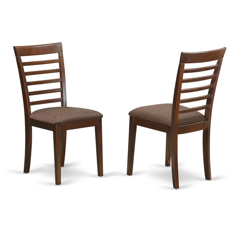 East West Furniture DLML3-MAH-C 3 PC Small Kitchen Table and Chairs set-round Kitchen Table and 2 Dining Chairs