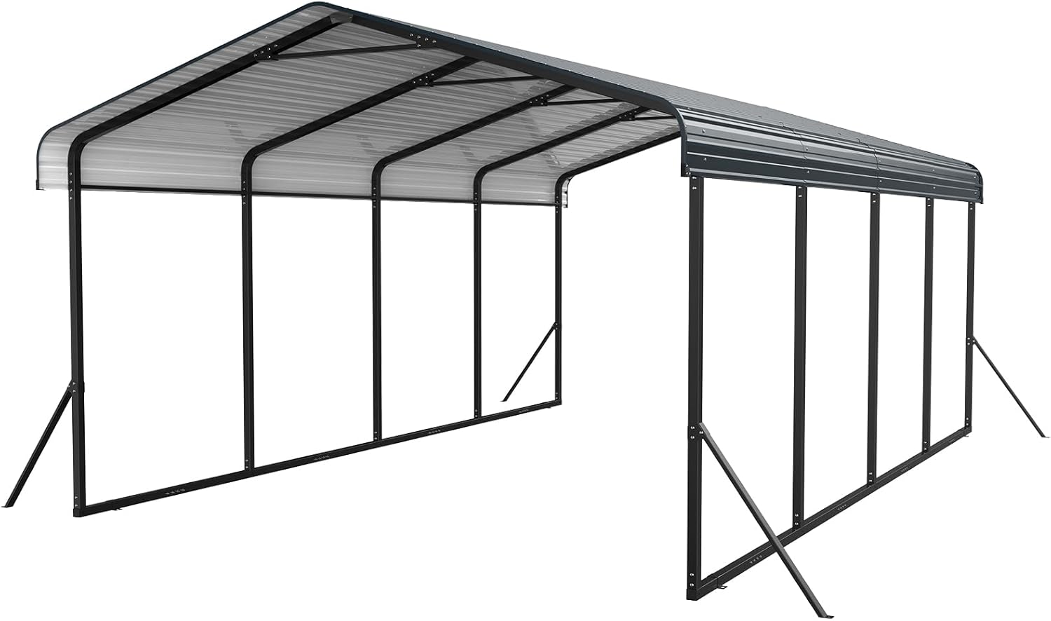 12x20 FT Metal Carport Heavy Duty for Snow, Car Ports 12x20 with Reinforced Slanted Support Legs, Thicker Frame Garage Shelter Shed for Pickup, Boats, Cars, Truck and Tractors