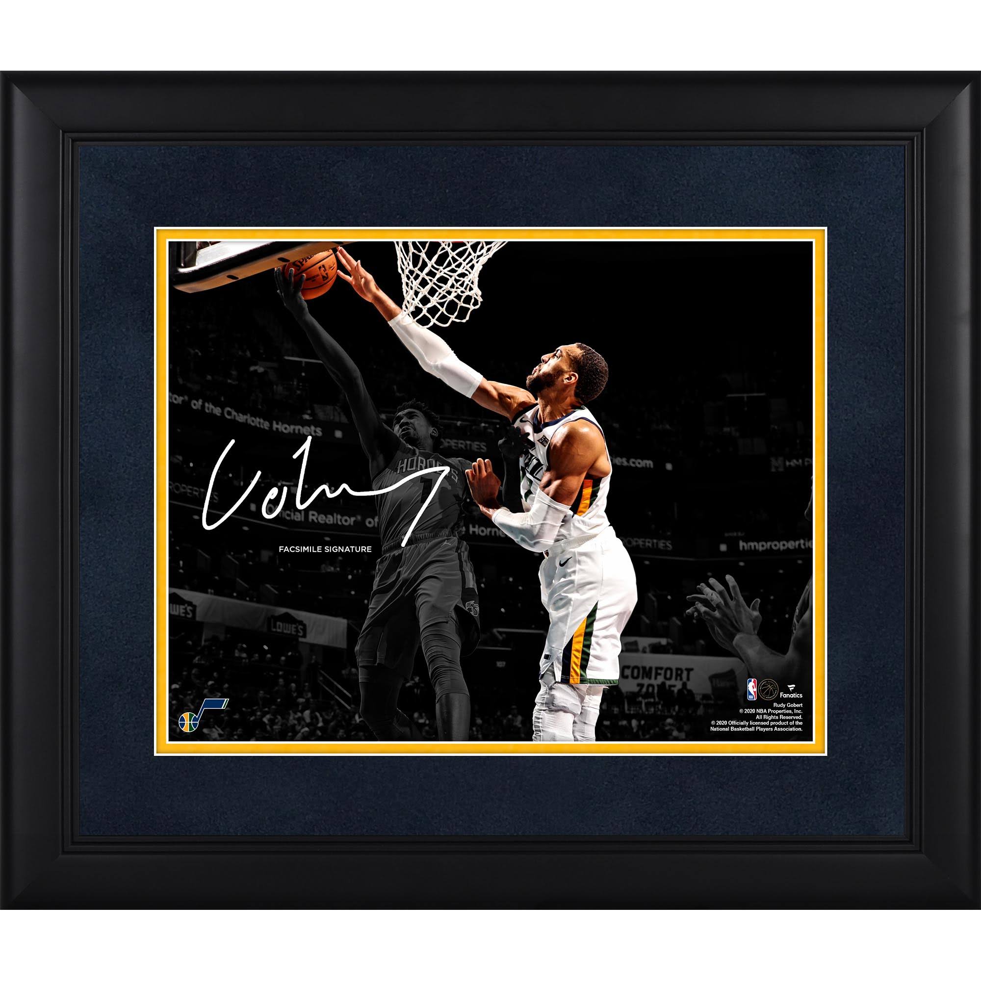 Fanatics Authentic Rudy Gobert Utah Jazz Framed 11x22 x 14x22 Spotlight Photograph - Facsimile Signature