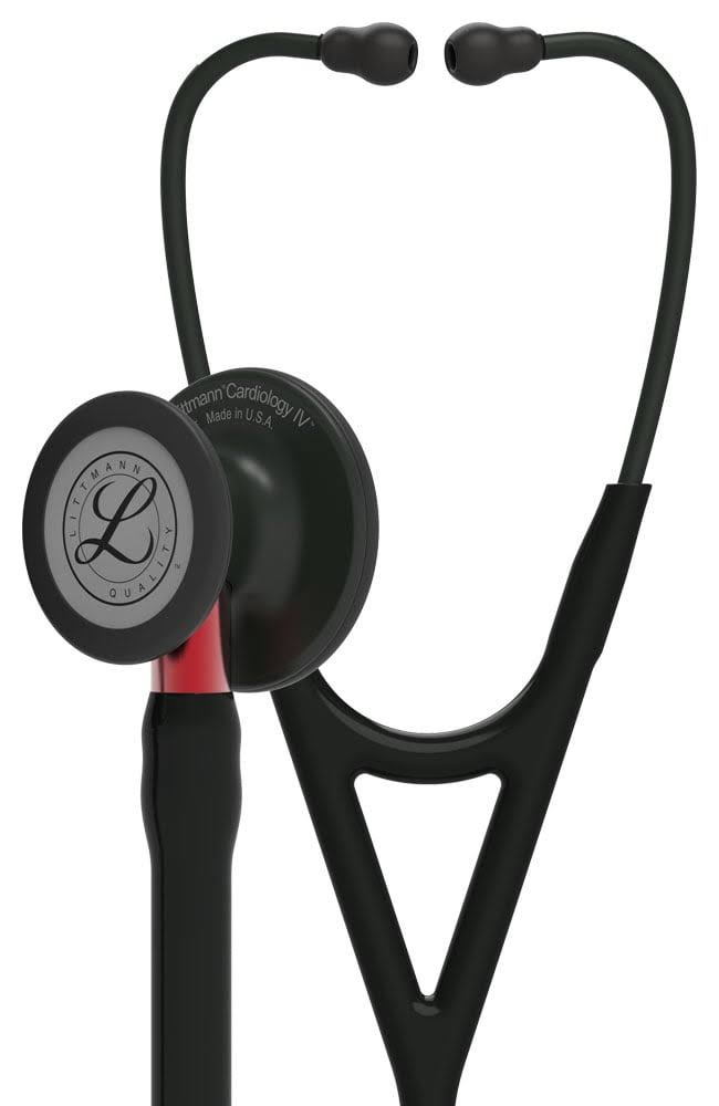 3M Littmann Cardiology IV Stethoscope - Black / Black / Red