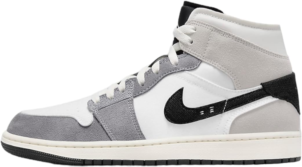 Jordan Mens Air 1 Mid Se Craft Cement Grey - Cement Grey/White/Tech Grey/Black - Size 10.5