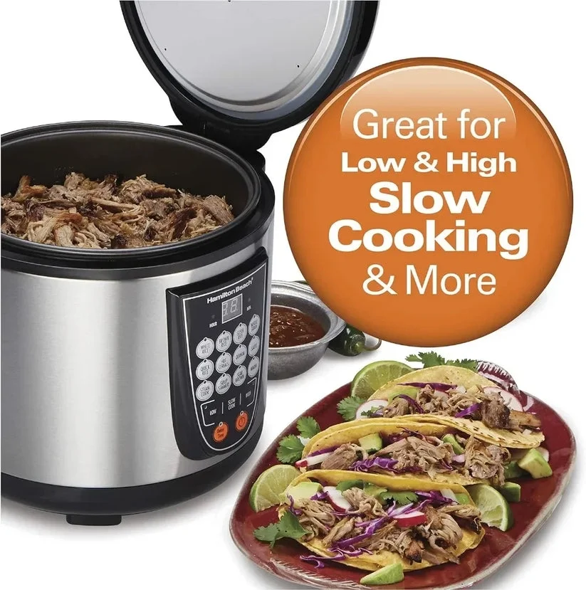 Hamilton Beach 37571 S/S And Black Digital 4.5 Quart Multi Cooker