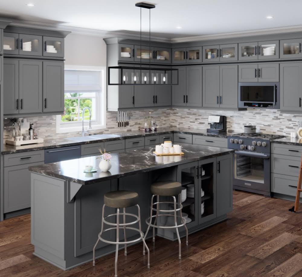 Wilora Hawthorne Shaker Grey 24x22 x 42x22 x 12x22 2 Doors, 2 Shelves Wall Cabinet | High-Density Fiberboard (HDF) SG-W2442
