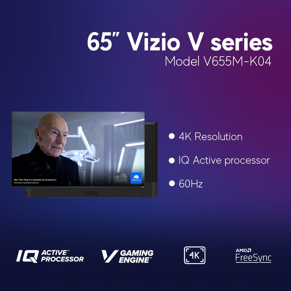 VIZIO 65” V-Series Class 4K UHD Smart LED TV with Dolby Vision HDR, V-Gaming Engine + Free Wall Mount Included (No Stands), V655M-K04 (Renewed)