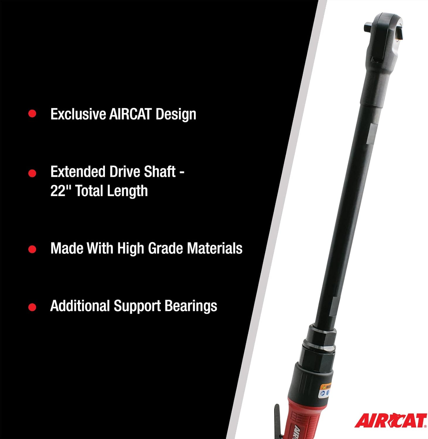 AIRCAT 808-22: 22.5 Inch Long Reach Ratchet 160 RPM, 65 ft-lbs Maximum Torque