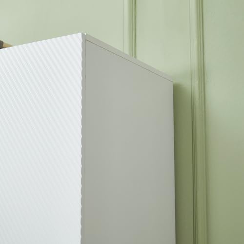 White 4 Doors 3 Drawers Large Closet Cabinet Wardrobe Armoire Bedroom Freestanding Clothes Storage Organizer with Hanging Rod & Shelves, Bathroom Wooden Organizer (20.3"D x 63"W x 74.2"H)