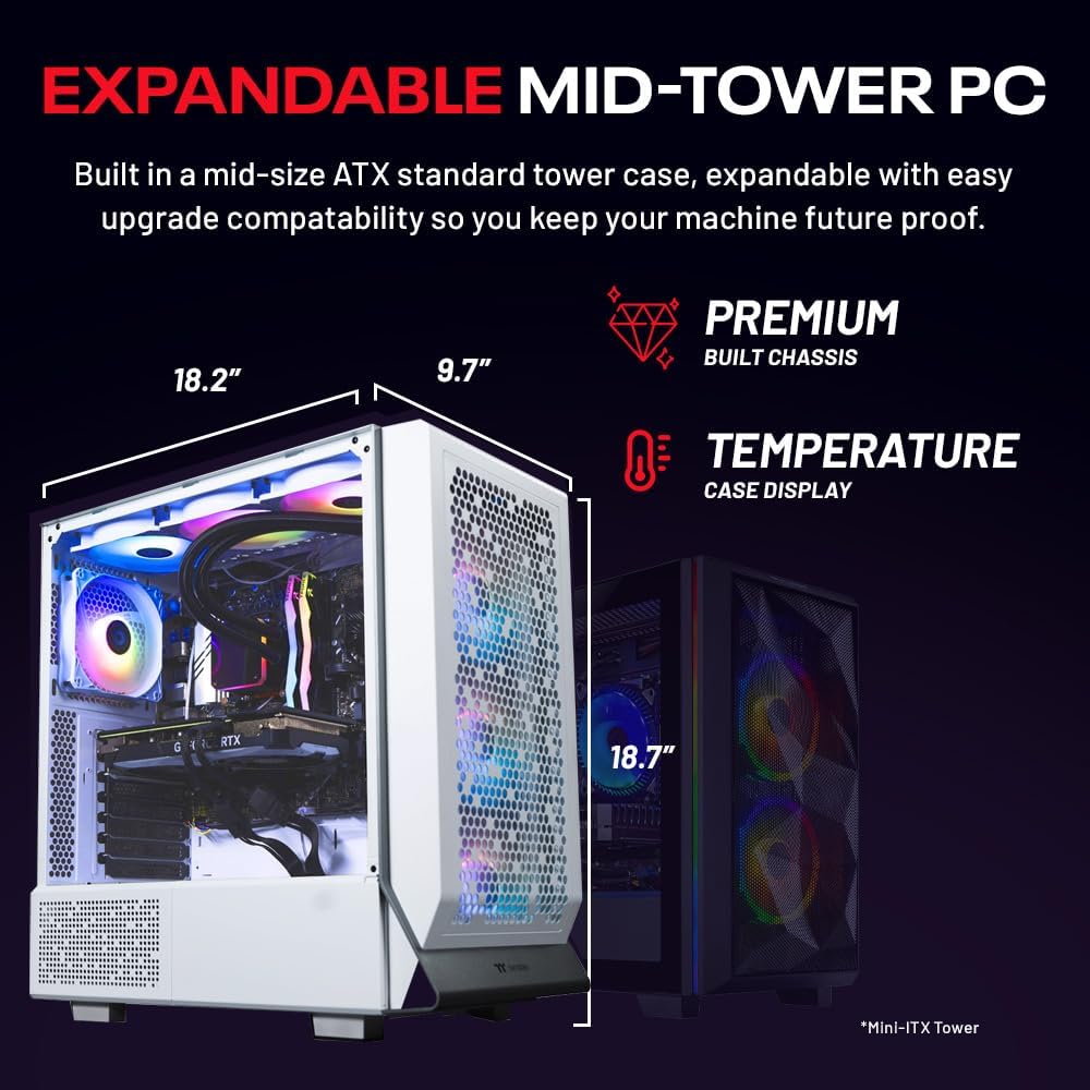 Skytech Omega Gaming PC, Intel i7 14700F 2.1 GHz, RTX 4070 Super 12GB GDDR6X, 1TB NVME Gen4, 32GB DDR5 RAM RGB, 750W Gold PSU, Wi-Fi, Win 11 Home