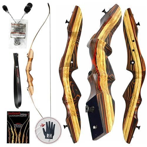 Southwest Archery Tigershark Takedown Recurve Bow – Standard & PRO Versions – 62" Hunting Bow – Left & Right Handed – Draw Weights in 16lb-60lb – USA Based Company – Includes Stringer Tool
