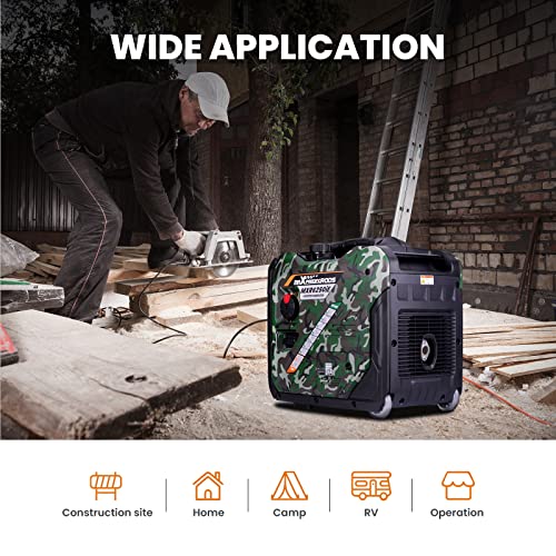 maXpeedingrods 4000 Watt Dual Fuel Inverter Generator with Bluetooth® Control Start and Display, RV Ready, Electric Start, Quiet for Outdoor Camping, Home Backup, Garden，PGMA Compliant