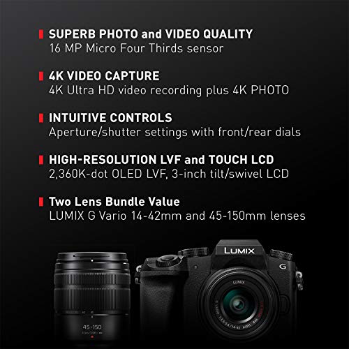 Panasonic LUMIX G7KS 4K Mirrorless Camera, 16 Megapixel Digital Camera, 14-42 mm Lens Kit, DMC-G7KS