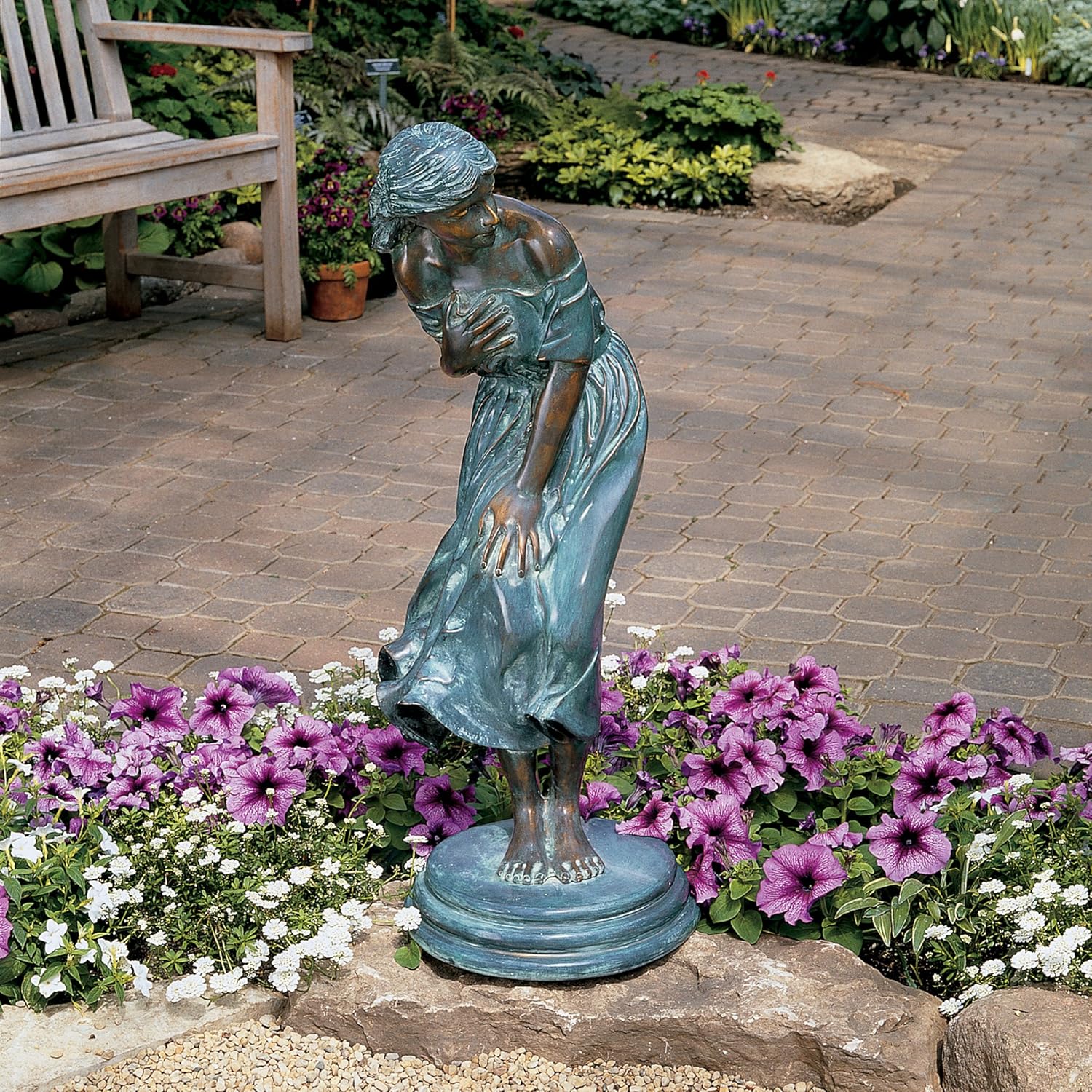 Design Toscano The Windblown Maiden Cast Bronze Garden Statue
