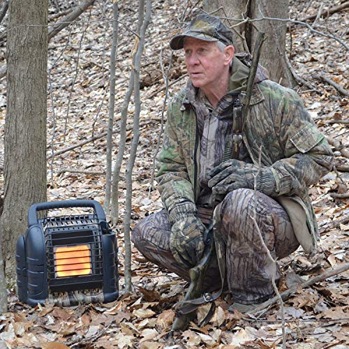 Mr Heater 4000 to 18000 BTU 3 Setting Portable LP Gas Heater Unit with Dual Tank Connection for Indoor and Outdoor Use, Black/Red