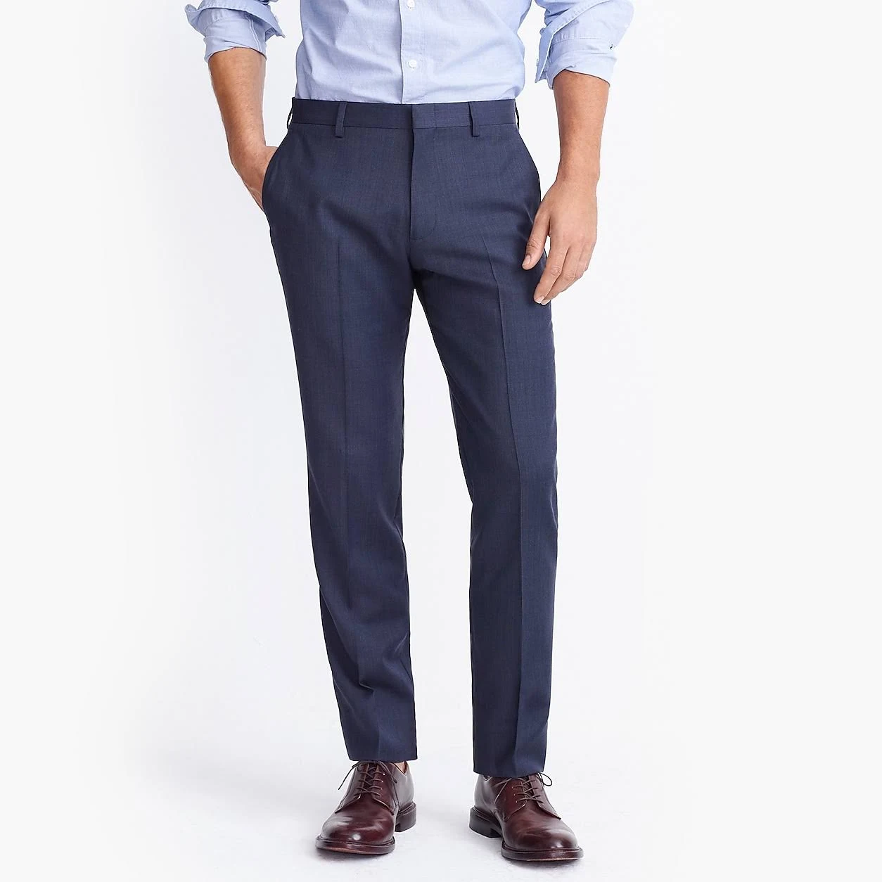 J.Crew Factory Mens Slim Thompson Suit Pant in Worsted Wool (Navy Blue, Size 34x30)