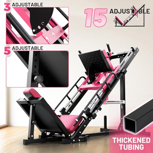 RitFit Leg Press Hack Squat Machine, Professional Adjustable Leg Press Machine for Home Gym with Linear Bearing, Specialty Hack Squat Machine for Full Lower Body Workout with Weight Storage Posts