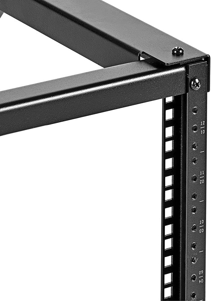 NavePoint 12U Wall-Mount Open Frame Network Equipment Rack, 24.81 Inch Depth, AV Rack, Home Network, 19" Rack-Mount Equipment, Includes Built-in Cable Management Slots, Server Rack, Steel, Black